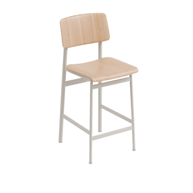 Muuto Loft Counter Stool 65 cm Oak powder coated steel Barstol